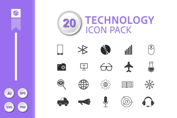 20 Technology Icon Pack for Modern Graphic Design