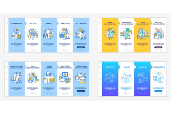 Business Communication Onboarding Set - Modern Graphic Templates