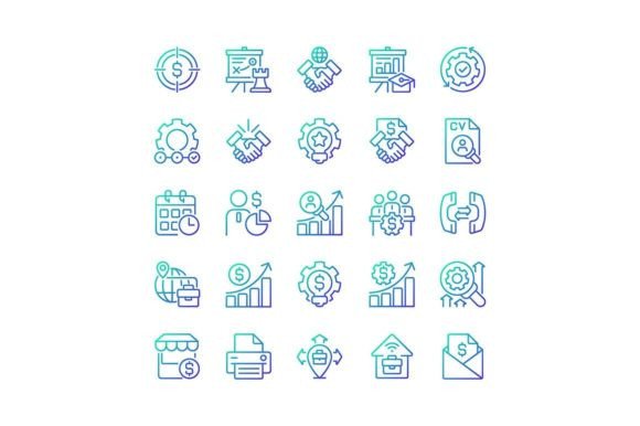 Business Management Gradient Linear Icon for Local Branding