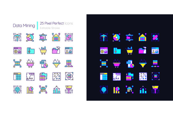 Data Mining Light and Dark Theme Icons