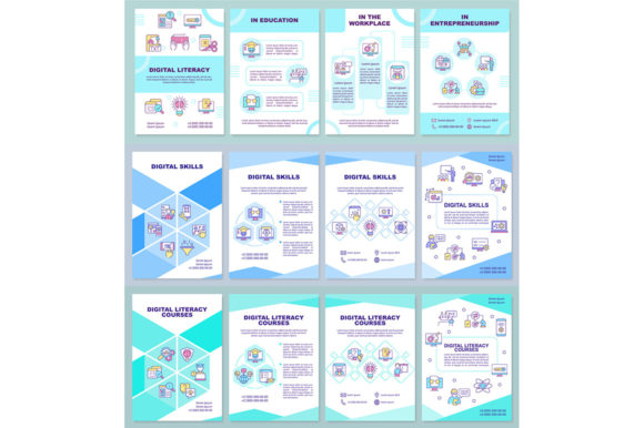 Digital Skills Brochure Template Set for Graphic Templates