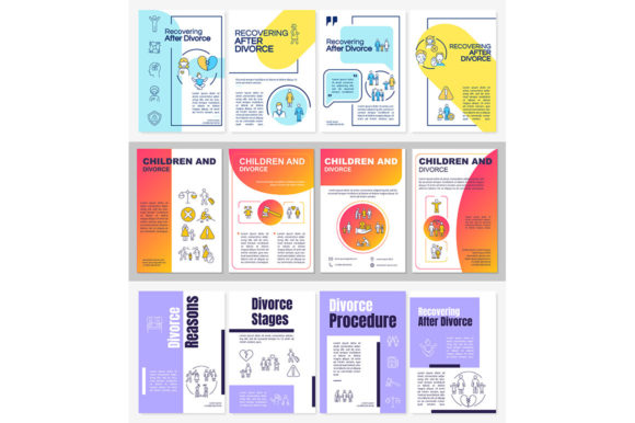 Divorce Brochure Template Set for Graphic Templates
