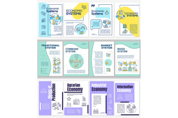 Economic System Types Brochure Templates for Graphic Design
