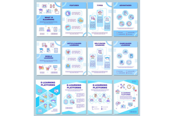 Elearning Platforms Brochure Templates for Modern Graphic Design
