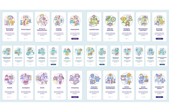 Employee Commitment Mobile App Screens – A Graphic Template for Modern Design