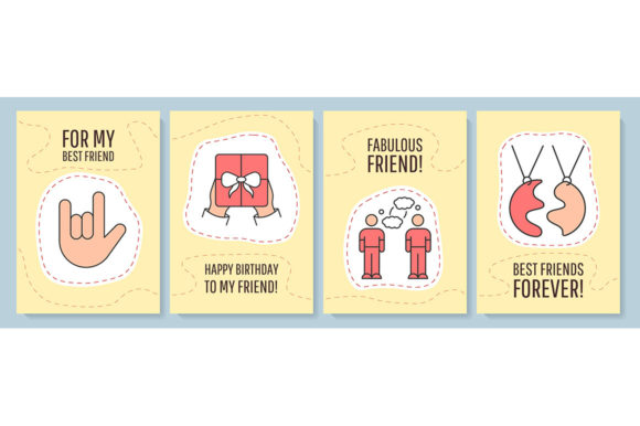 Friendship Greeting Card Graphic Templates for Handmade Creations