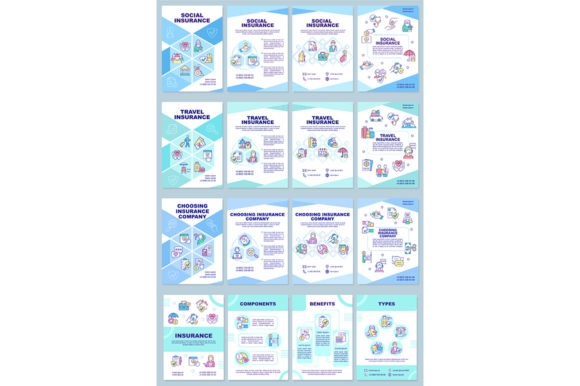Insurance Brochure Template Set for Graphic Templates