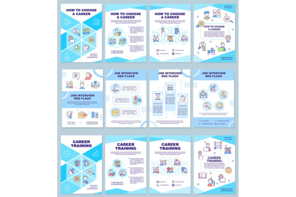 Job Interview Brochure Template Set for Professional Graphic Templates