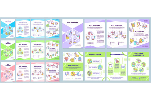 Pet Wellness Brochure Template Set - Modern Graphic Templates for Content Creators
