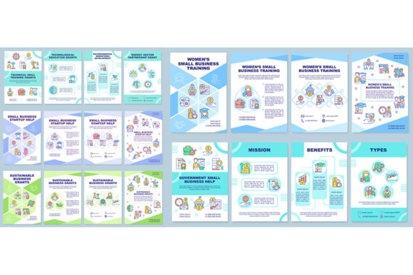 Small Business Startup Help Brochure Set for Graphic Templates