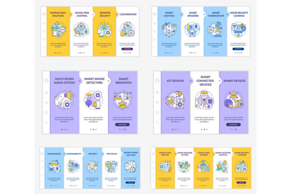 Smart Home Gadgets Onboarding Templates - Graphic Templates for Digital Sellers