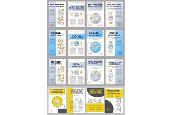 Social Assistance Brochure Template Set for Graphic Templates