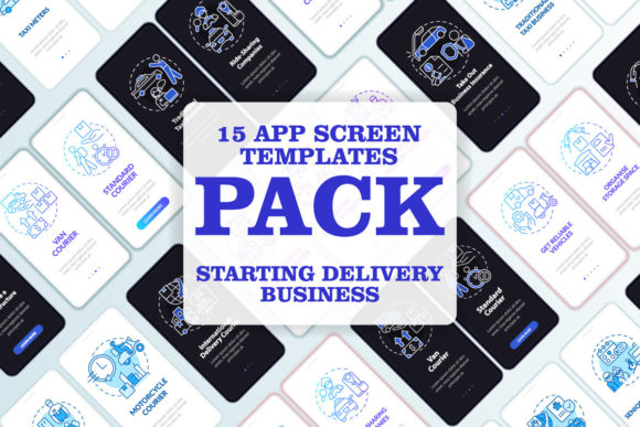 Start Delivery Business Mobile App Set for Graphic Templates