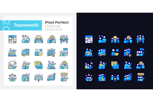 Teamwork Pixel Perfect Light Dark Icons for Branding