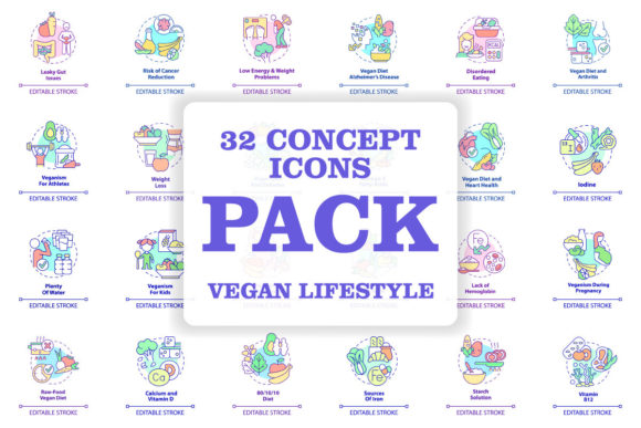 Vegan Lifestyle Concept Icons Bundle Review