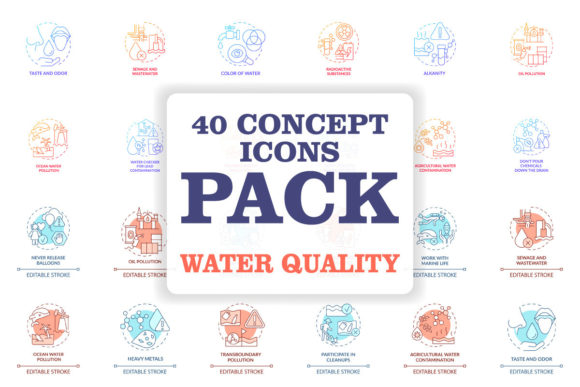 Water Quality Concept Icons for Crafting and Design